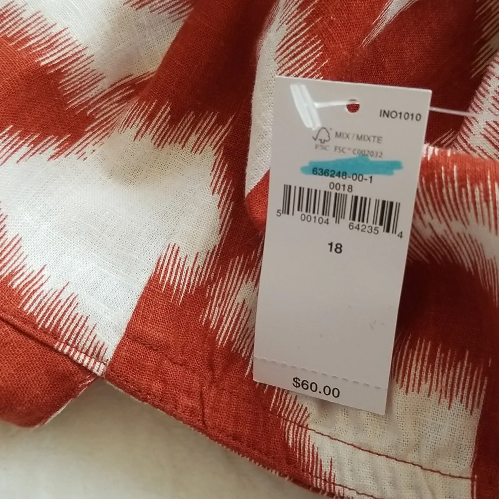 Banana Republic womens linen blend cropped crossover tank sz 18 - Picture 3 of 7